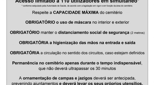 Normas de utilização dos cemitérios de Resende na celebração do Dia de Todos os Santos