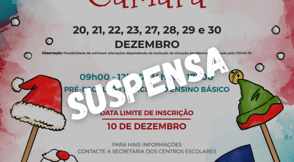 Suspensão “Férias na Câmara” – 27 a 30 de dezembro