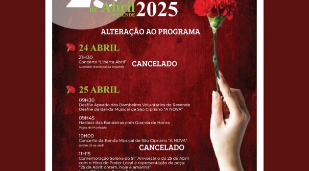 Comunicado | Alterações à programação do 25 de Abril
