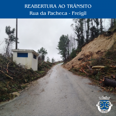 Reabertura da circulação rodoviária da Rua da Pacheca