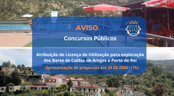 Concursos Públicos: exploração dos Bares de Caldas de Aregos e Porto de Rei