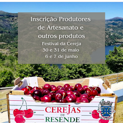 Festival da Cereja | Inscrição Produtores de Artesanato e outros produtos