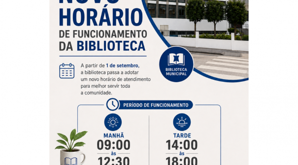 Novo Horário de Funcionamento da Biblioteca Municipal