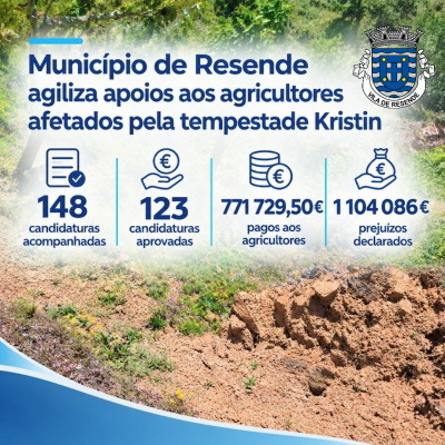 Município de Resende agiliza apoios aos agricultores afetados pela tempestade Kristin